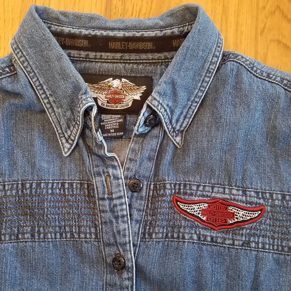 Harley-Davidson Tops - HARLEY DAVIDSON WOMEN'S LONG SLEEVE JEAN SHIRT